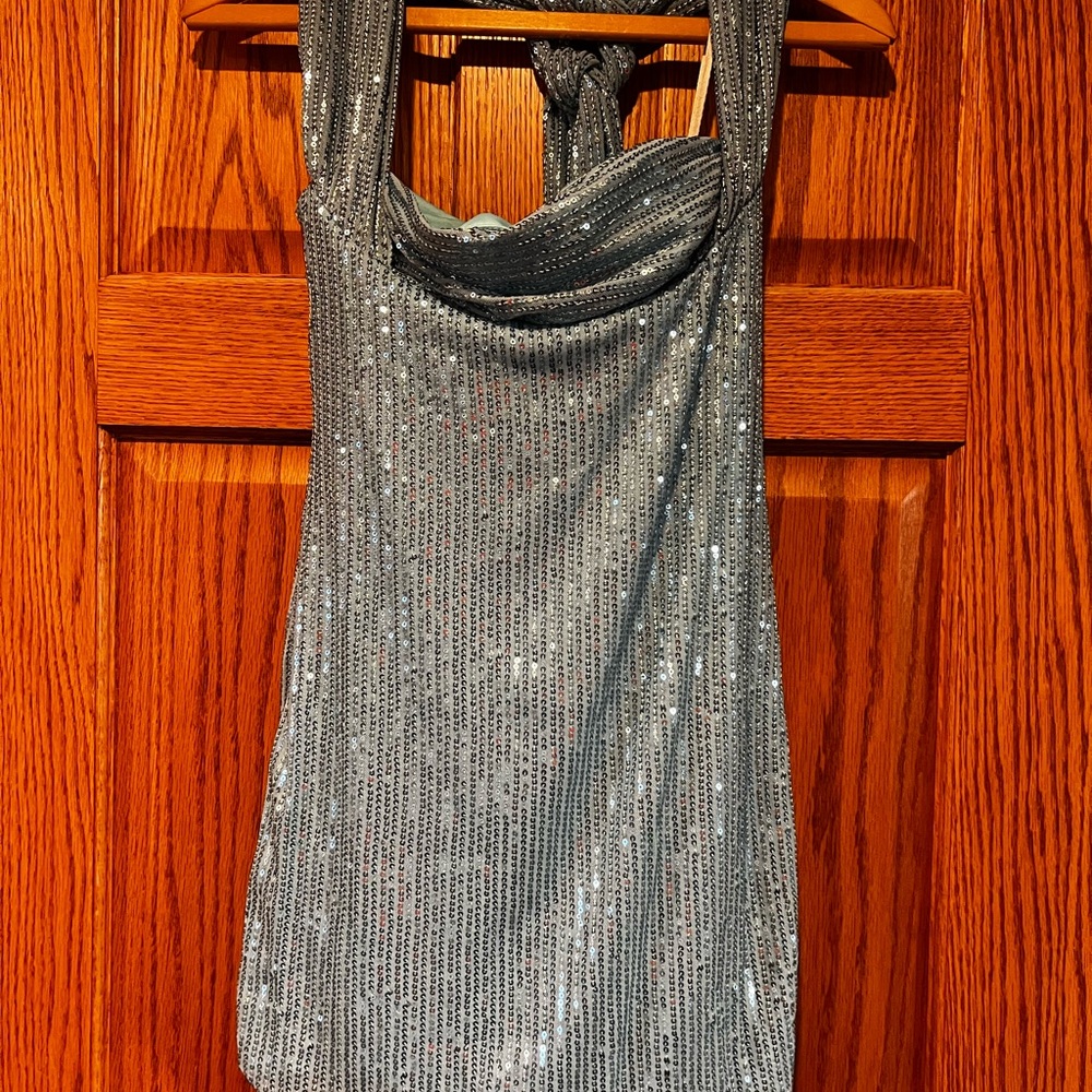Amazon Blue Sequin Mini Dress